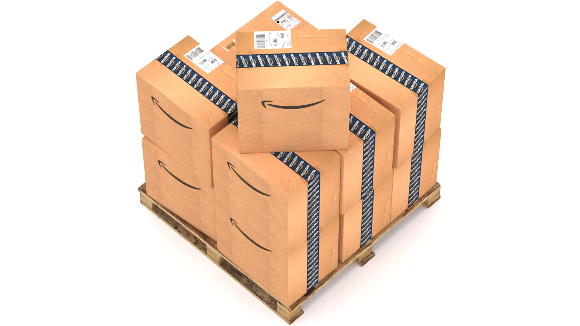 パレット付きアマゾン段ボール箱3Dモデル TurboSquid 1816016