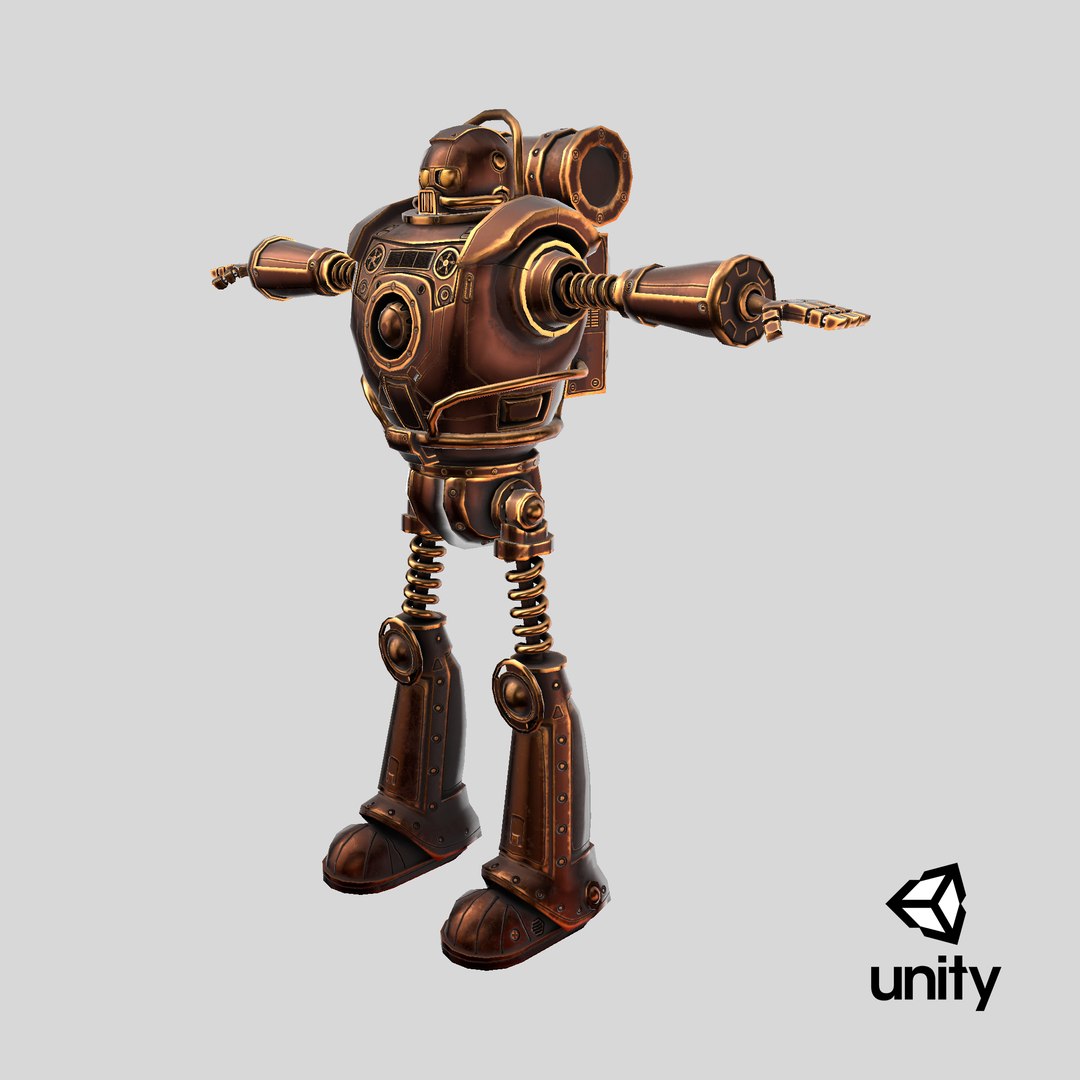 3D Steampunk Robot https://p.turbosquid.com/ts-thumb/pZ/KljhTq/VE/stemcell_unity_render/png/1726497177/1920x1080/fit_q87/51bfdd465aa743da21896ff072a11e6c4e8233d7/stemcell_unity_render.jpg