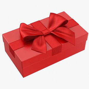 Gift Box Red v2 3D model
