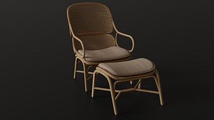 Expormim Frames Armchair with ottoman