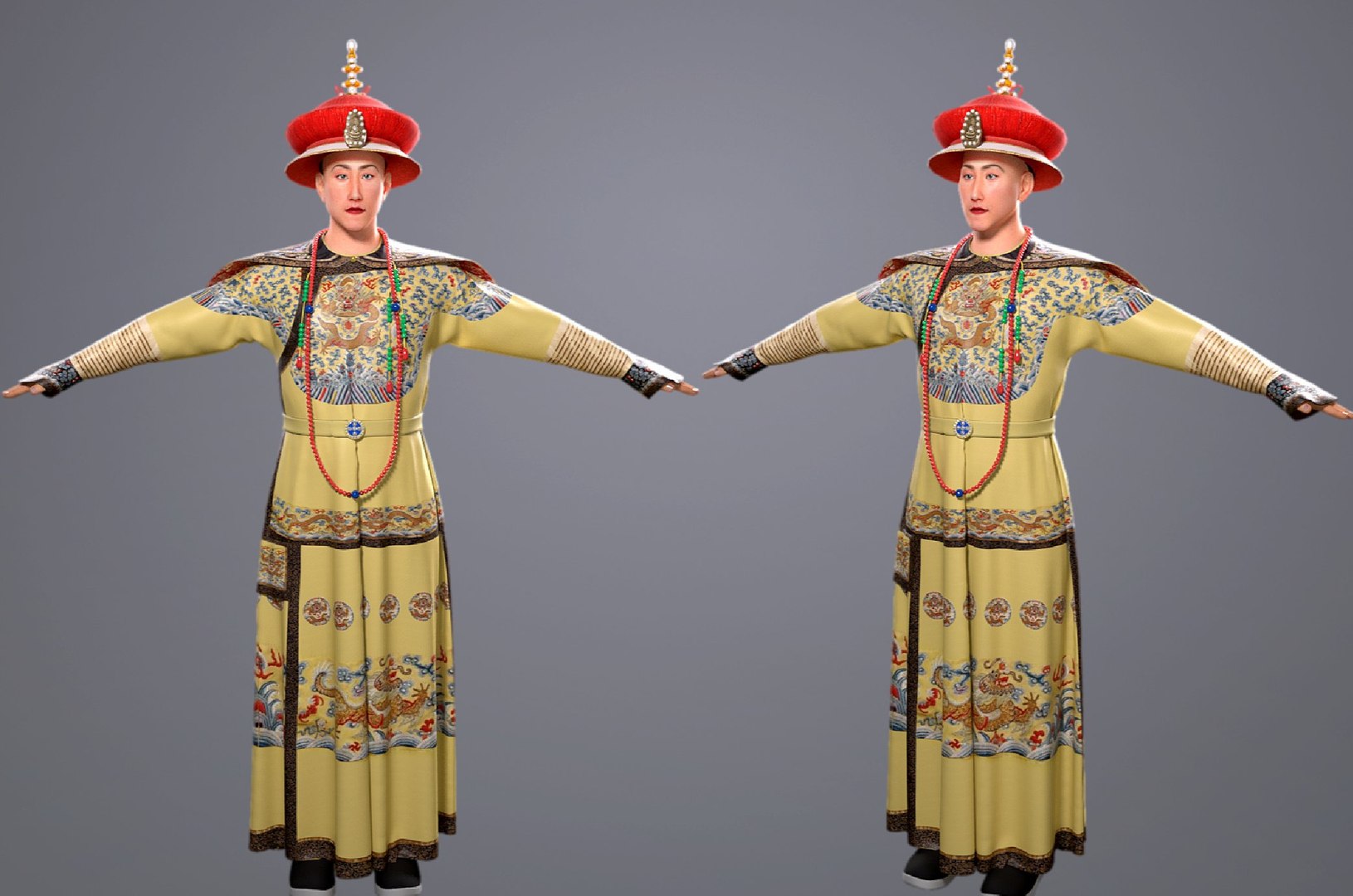 Qing Emperor Qianlong Ancient China Imperial Robe 3D Model - TurboSquid ...
