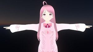 Game Ready Low Poly Anime Character Girl 33