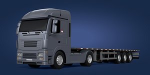 3D truck trailer flat model