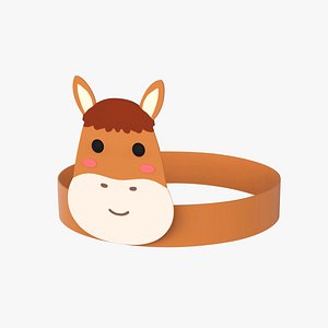 3D model Paper Horse Headband