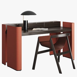 Home office Sinua Desk and Dartagnan chair 3D model