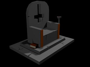 throne tomb tombstone 3d 3ds