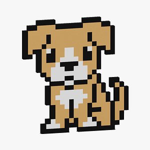 3D model Pixel Dog Symbol