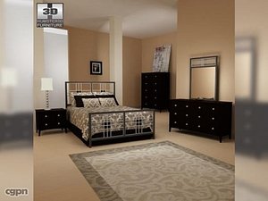 3d model bedroom furniture 17 set