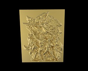free obj model triumphal arch bas-relief
