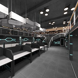 Modern Gaming Lounge Interior