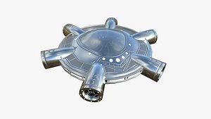 3D Alien Spaceship UFO J02 Aluminum - Sci Fi Spacecraft Design