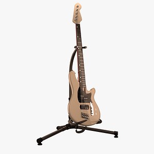 White Bass Guitar 3D