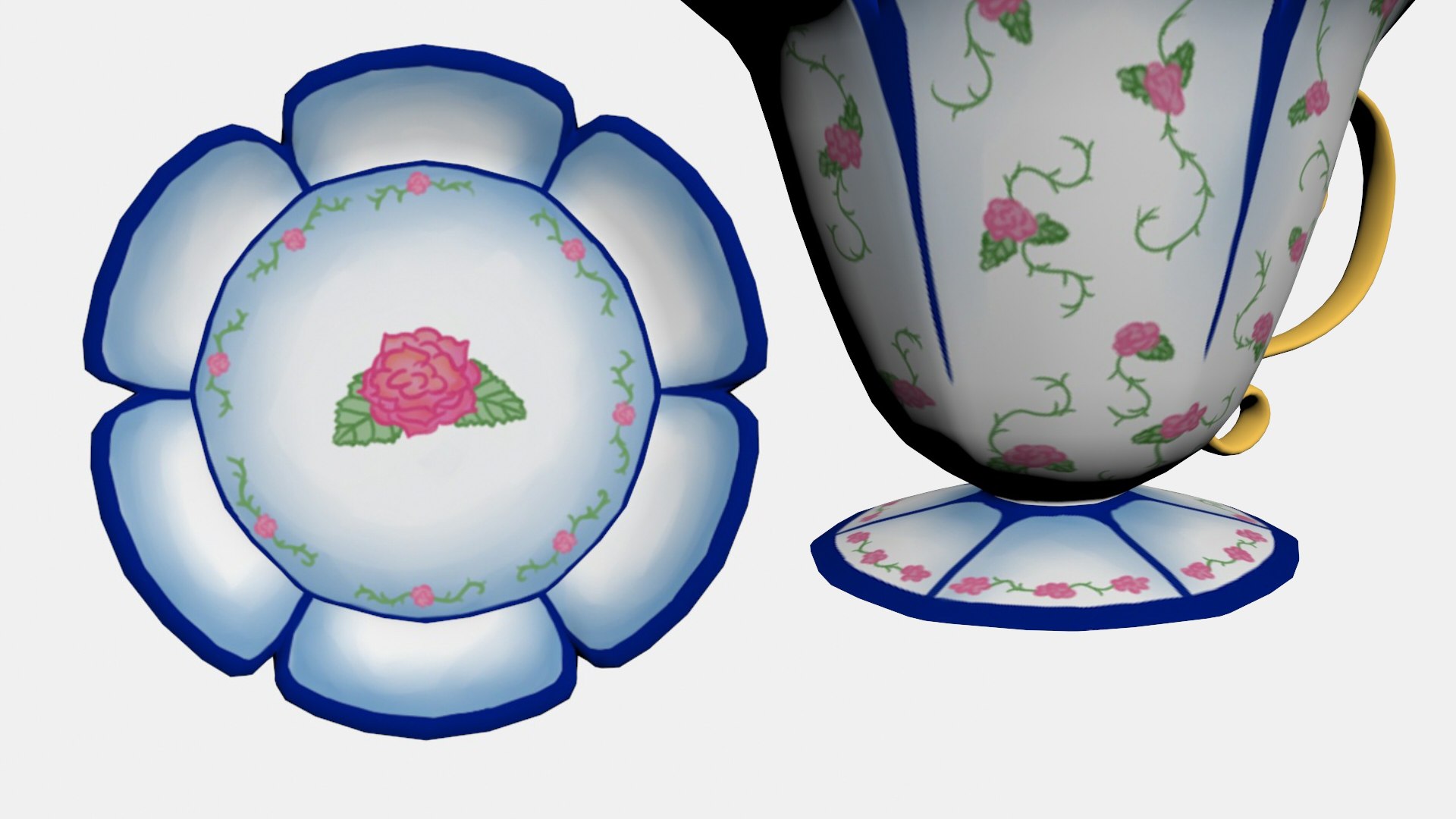 3D Stylized Tea Set model - TurboSquid 2045179