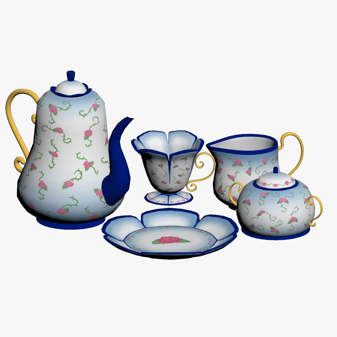 modelo 3d Stylized Tea Set - TurboSquid 2045179