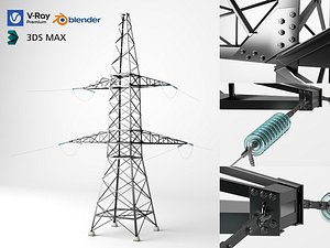 3D High Voltage Transmission Tower model