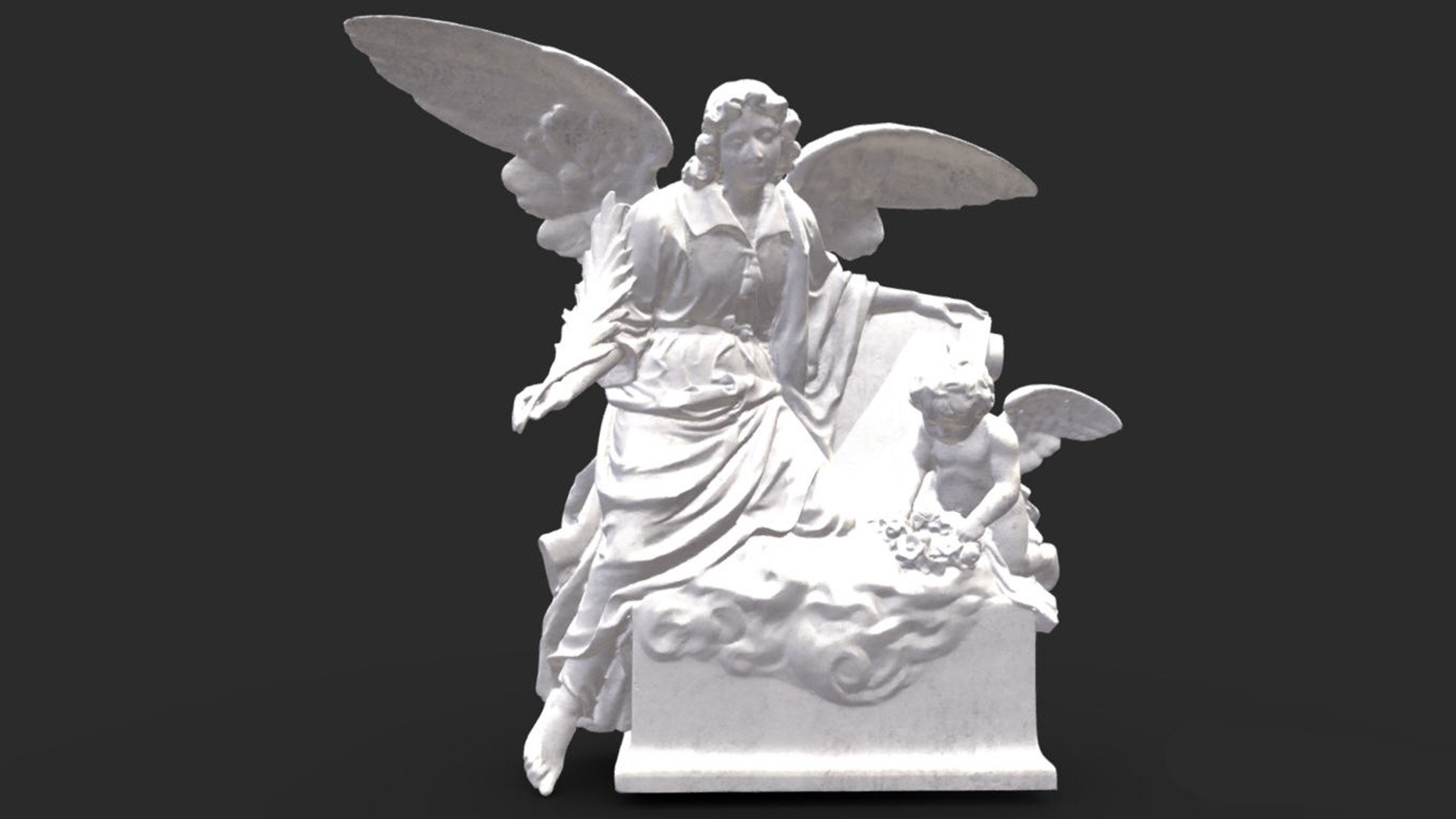 3D statue angel girl and child model - TurboSquid 2069391