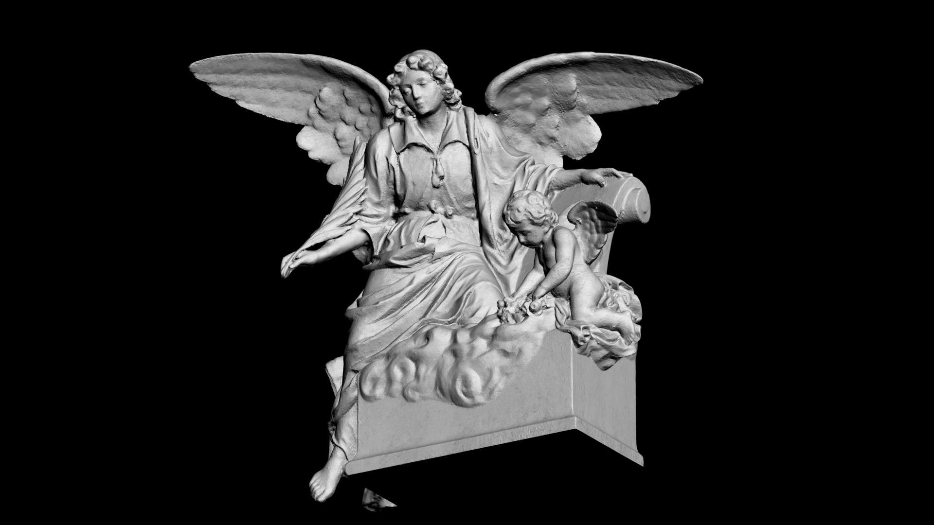3D statue angel girl and child model - TurboSquid 2069391