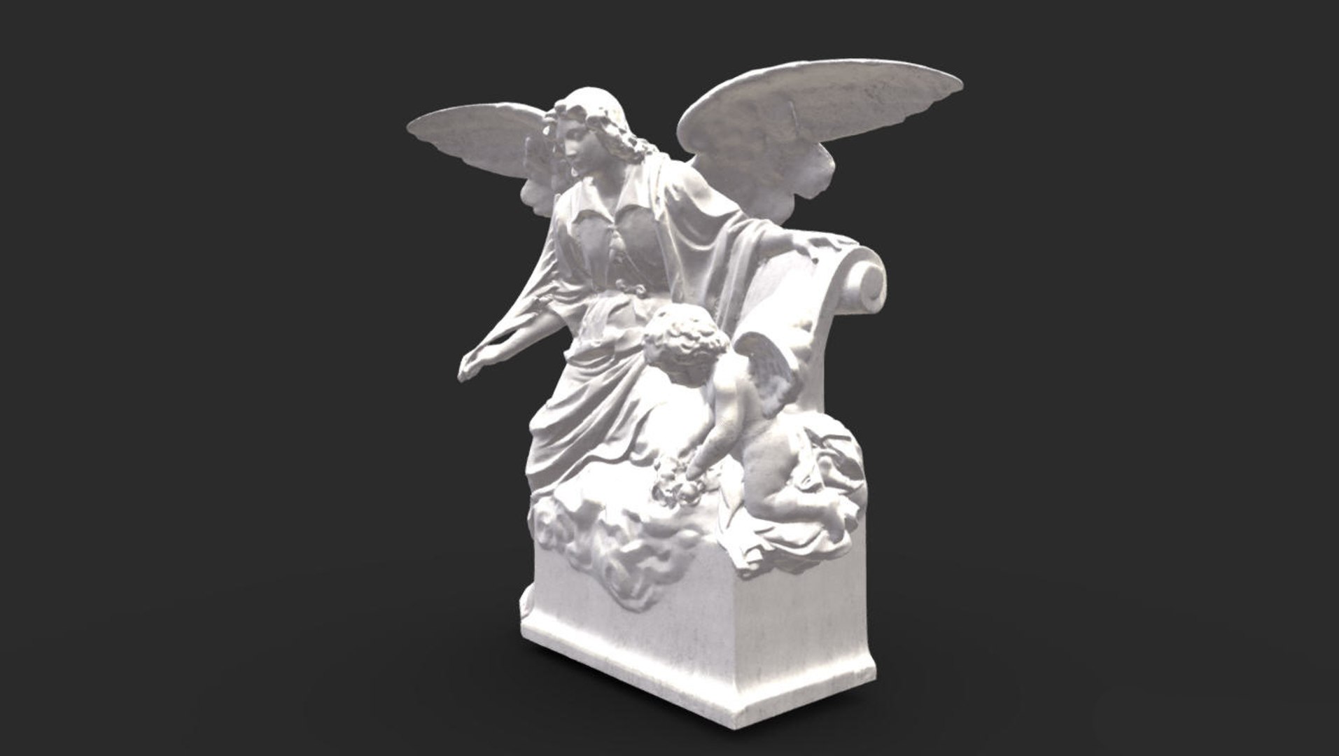 3D statue angel girl and child model - TurboSquid 2069391
