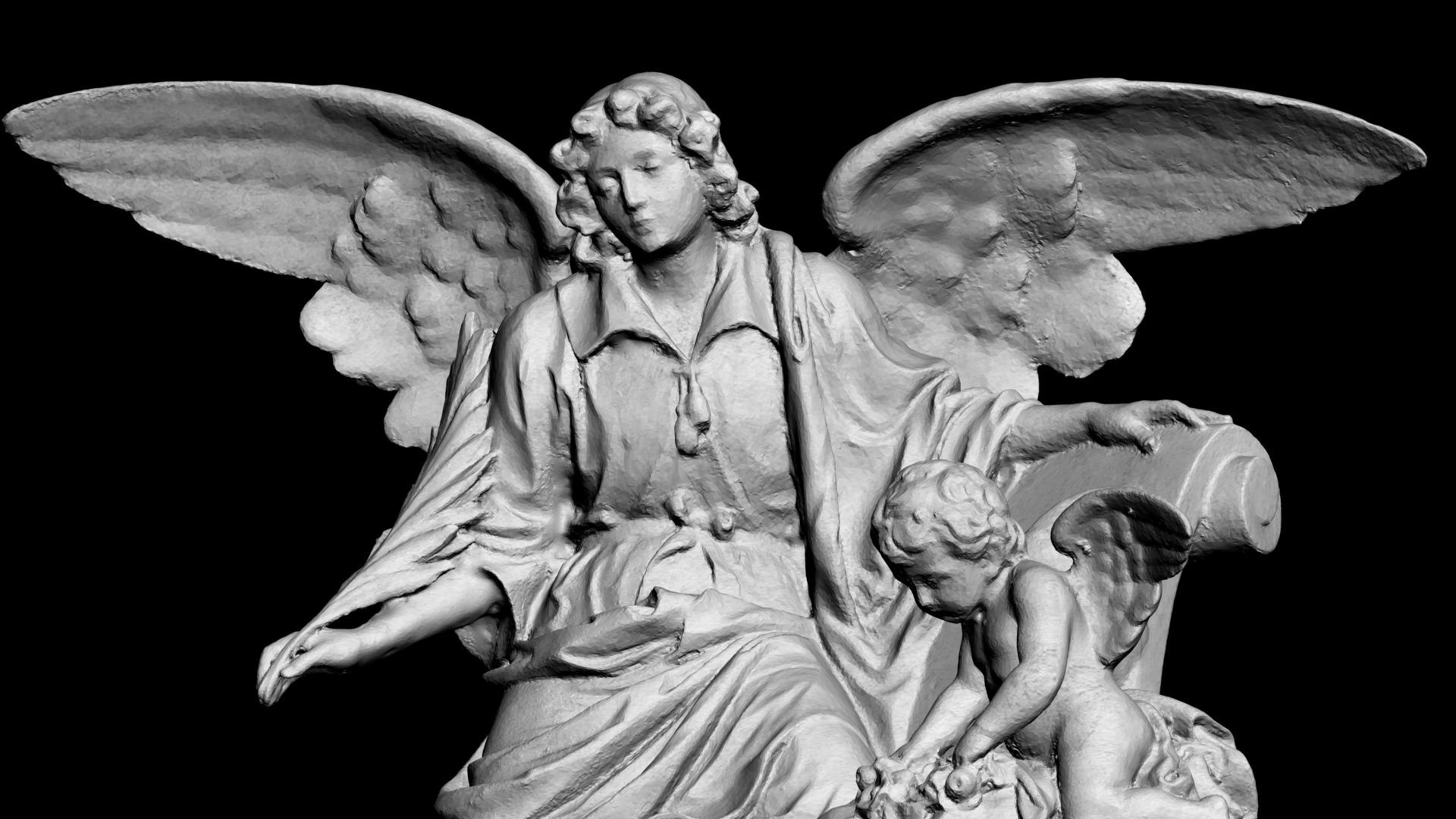 3D statue angel girl and child model - TurboSquid 2069391