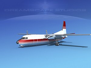 3d fairchild f-27 fokker model