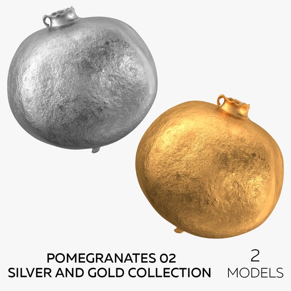 3D model Pomegranates 02 Silver and Gold Collection - 2 models