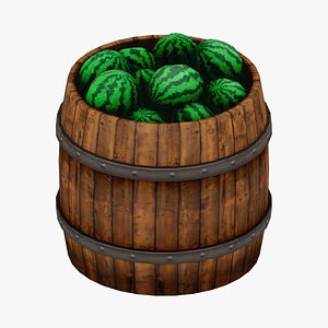 3D Watermelon Barrel model