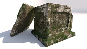 ancient altar destroyed broken 3D model