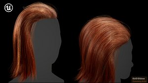 Game ready undercut female hairstyle - real time hair cards Low-poly 3D model 3D model