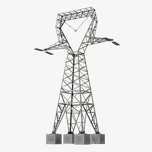 Lattice Electrical Transmission Tower Gray