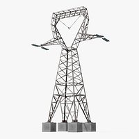 Lattice Electrical Transmission Tower Gray