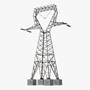 Lattice Electrical Transmission Tower Gray