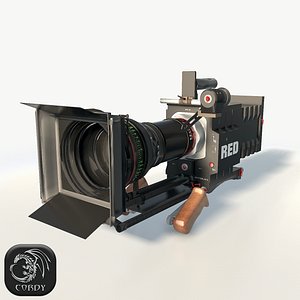 3d realistic red epic camera model