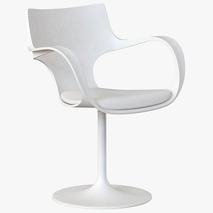 3D The Flute swivel chair plastic white model