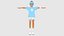 Animierter Anime-Jungencharakter – stilisierte Manga-Figur in T-Pose (3D-Modell)