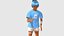 Animierter Anime-Jungencharakter – stilisierte Manga-Figur in T-Pose (3D-Modell)
