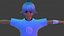 Animierter Anime-Jungencharakter – stilisierte Manga-Figur in T-Pose (3D-Modell)
