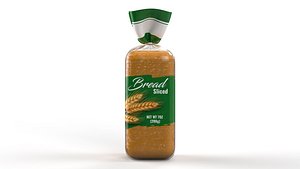 Bread Slice Foil Packaging 3D Model 3D model