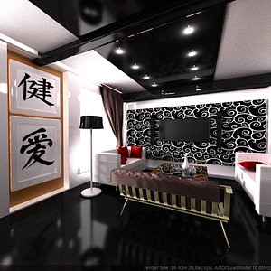 3d model room interior modern