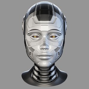Female cyborg head