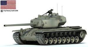 3d model t29 heavy tank wwii