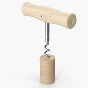 3D Corkscrew With Cork