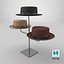 Triple Hat Display Stand 3D model