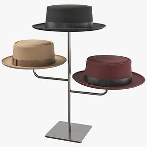 Triple Hat Display Stand 3D model