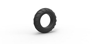 3D Diecast mud dragster front tire Scale 1 to 10