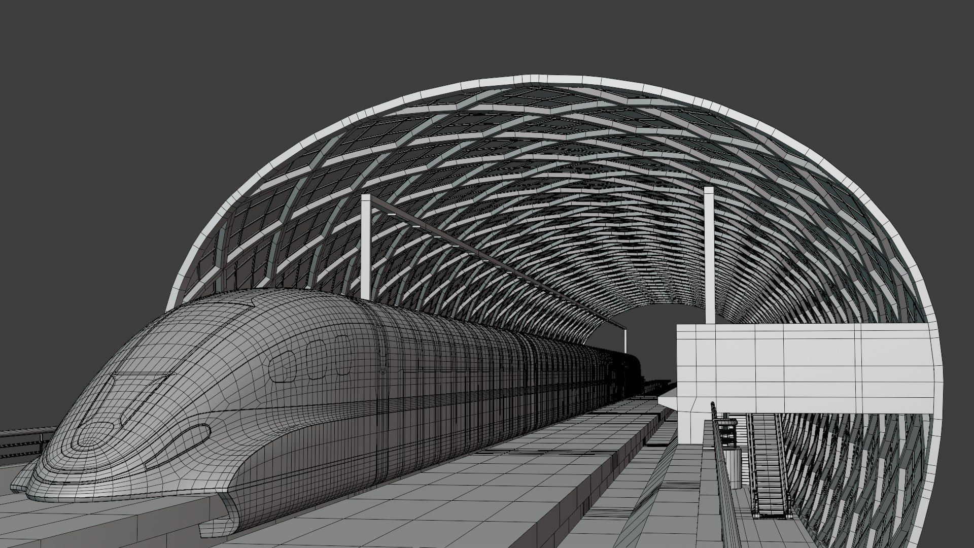3D Model Elevated Maglev Station - TurboSquid 2395470