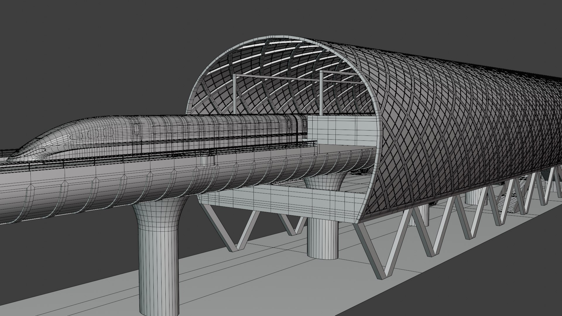 3D Model Elevated Maglev Station - TurboSquid 2395470