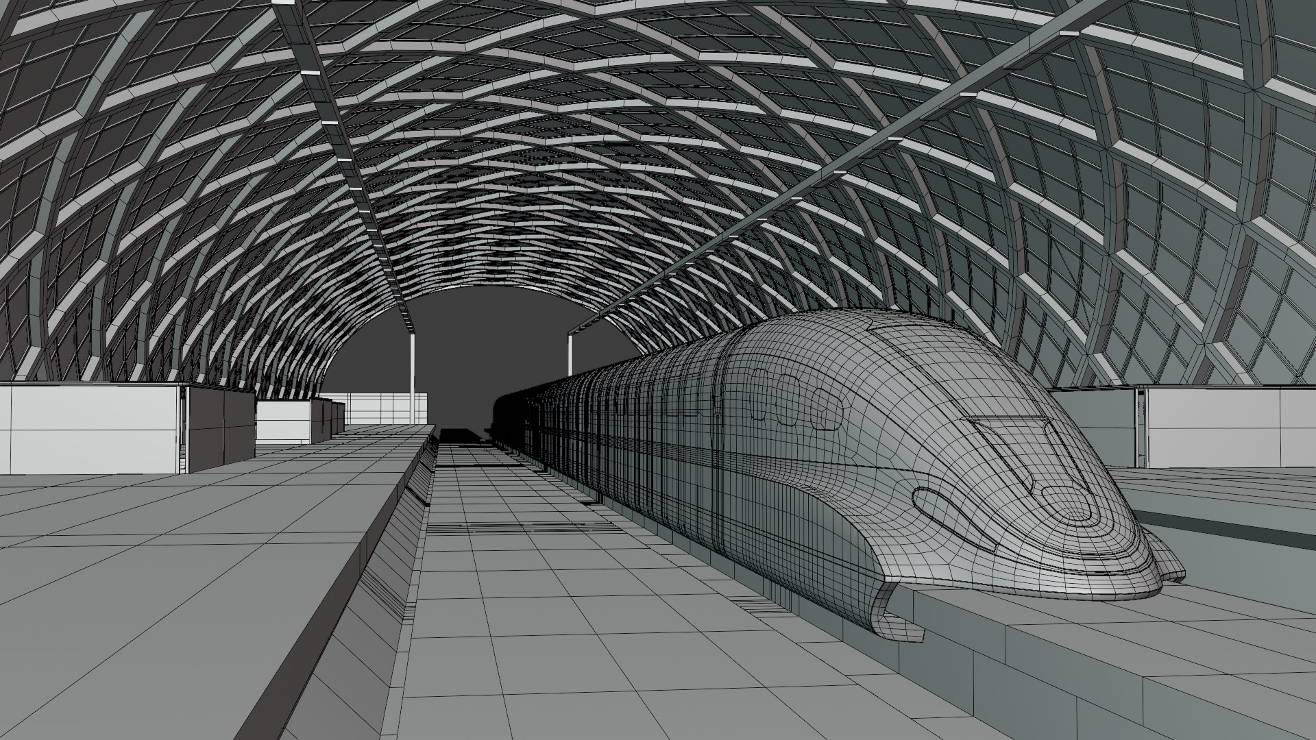 3D Model Elevated Maglev Station - TurboSquid 2395470