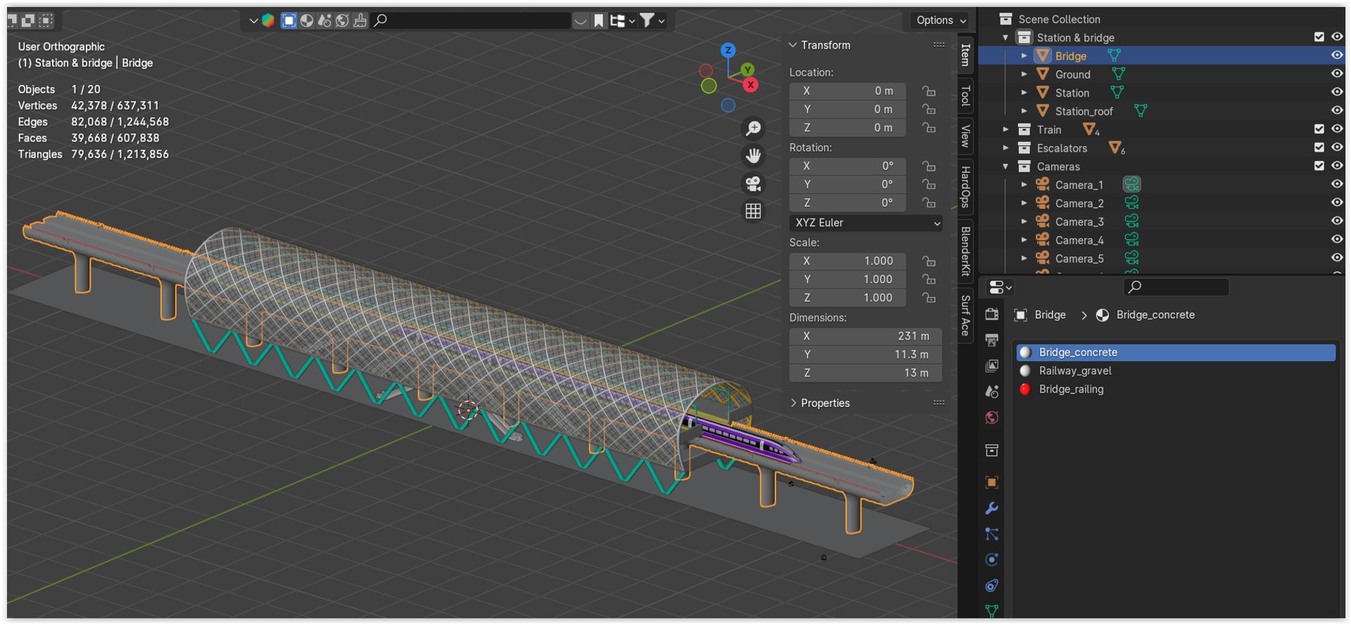 3D Model Elevated Maglev Station - TurboSquid 2395470