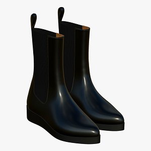 Leather Boots Womens 3D model
