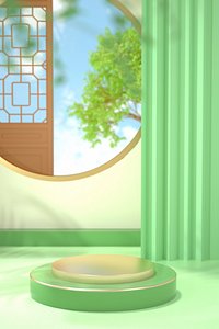 3D c4d Spring green Gufeng e-
